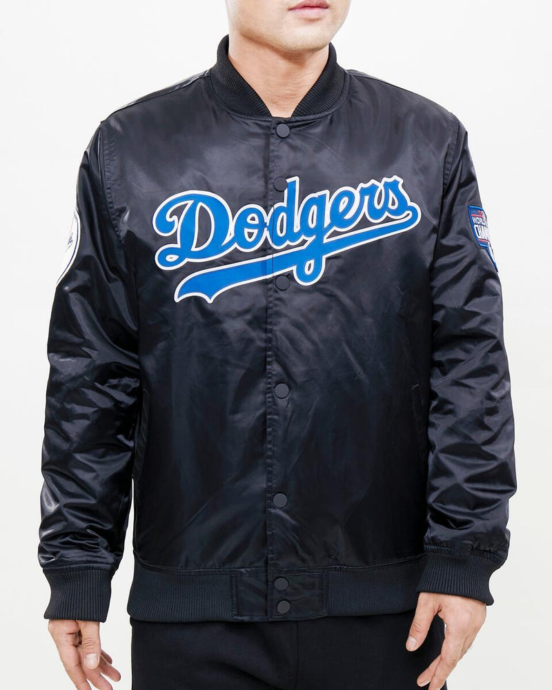 Los Angeles Dodgers World Series Logo Satin Jacket (Black) LLD632060