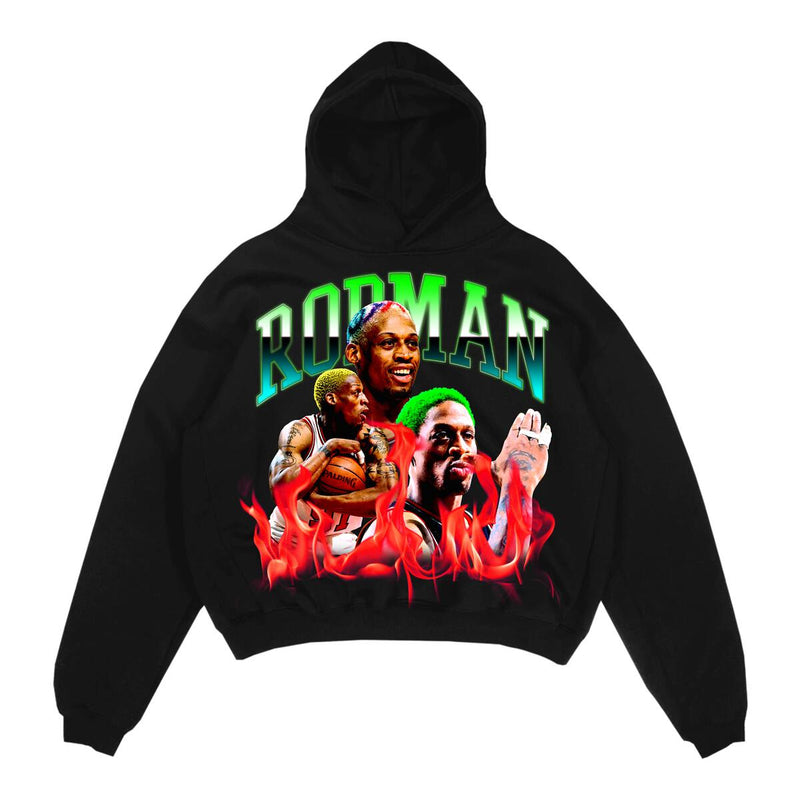 Rodman 'Collage' Hoodie (Black) - Fresh N Fitted Inc
