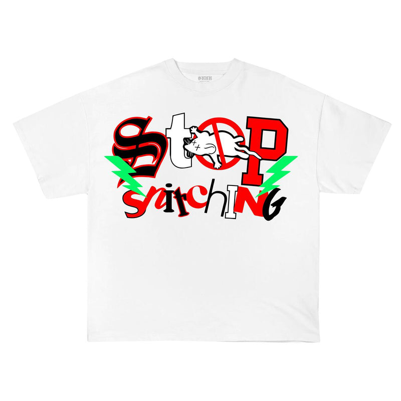 SHHH 'Stop Snitching' T-Shirt (White) - Fresh N Fitted Inc