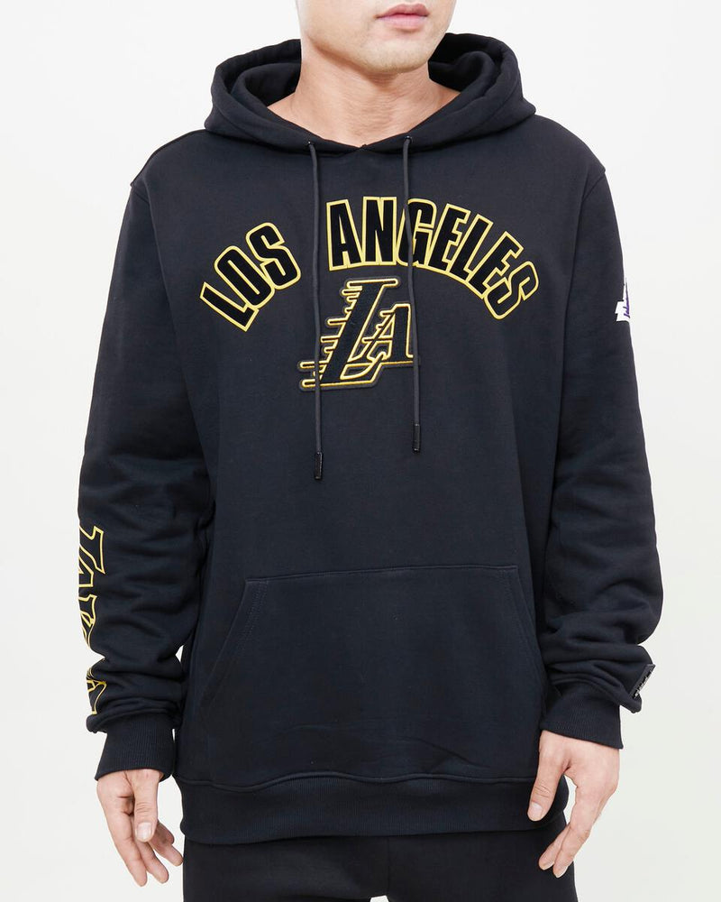 Pro Standard Los Angeles Lakers Stacked Logo Hoodie (Black) BLL552613 - Fresh N Fitted Inc