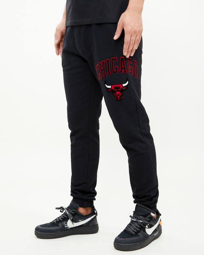 Pro Standard Chicago Bulls Stacked Logo Joggers (Black) BCB452609 - Fresh N Fitted Inc