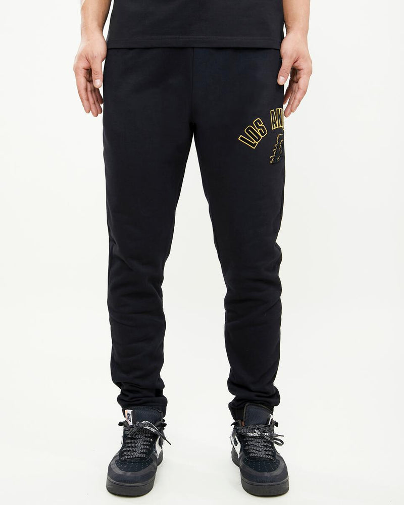 Pro Standard Los Angeles Lakers Stacked Logo Joggers (Black) BLL452614 - Fresh N Fitted Inc