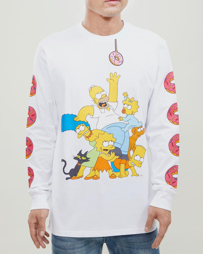 Freeze Max x Simpsons 'Donut Love Affair' Longsleeve T-Shirt (White) FM20076