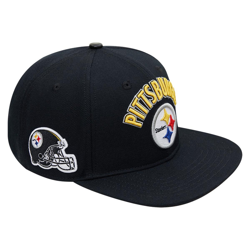 Pro Standard Pittsburgh Steelers Stacked Logo Snapback Hat (Black) FPS741069 - Fresh N Fitted Inc