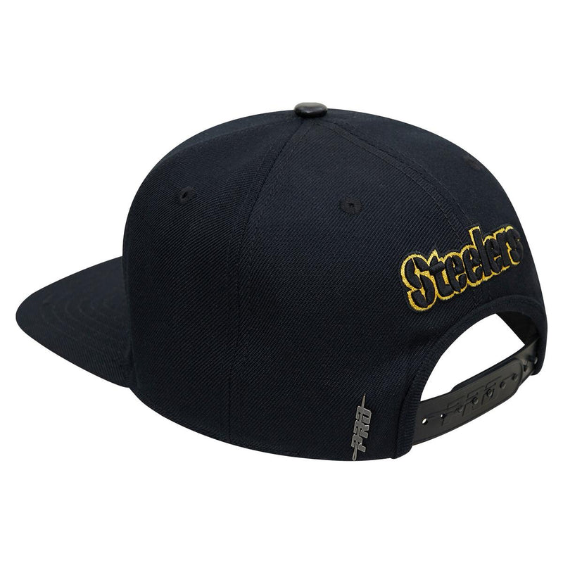 Pro Standard Pittsburgh Steelers Stacked Logo Snapback Hat (Black) FPS741069 - Fresh N Fitted Inc