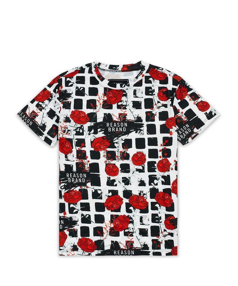 Reason 'Red Roses' T-Shirt (Red/White/Black) TS1-10 - Fresh N Fitted Inc