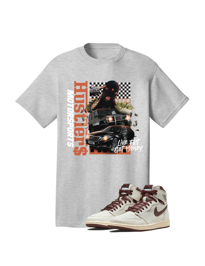 RS1NE 'Hustlers Sport' T-Shirt (Athletic Grey) DS5183 - Fresh N Fitted Inc