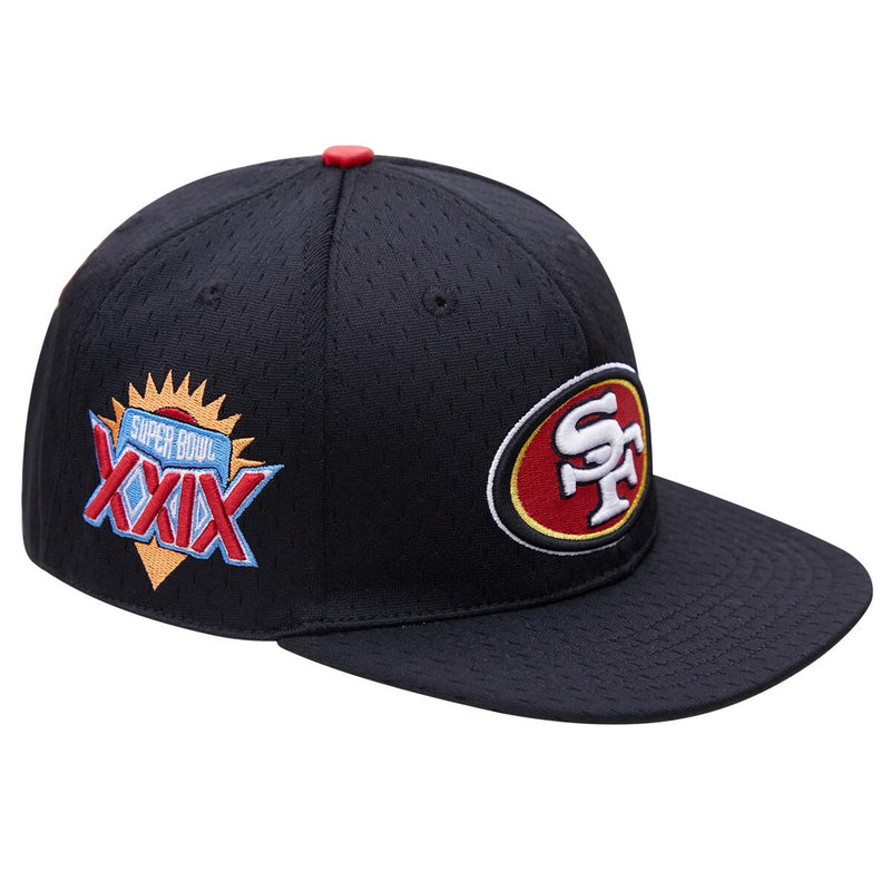 Pro Standard San Francisco 49ers Logo Mesh Snapback Hat (Black) FS4741786 - Fresh N Fitted Inc