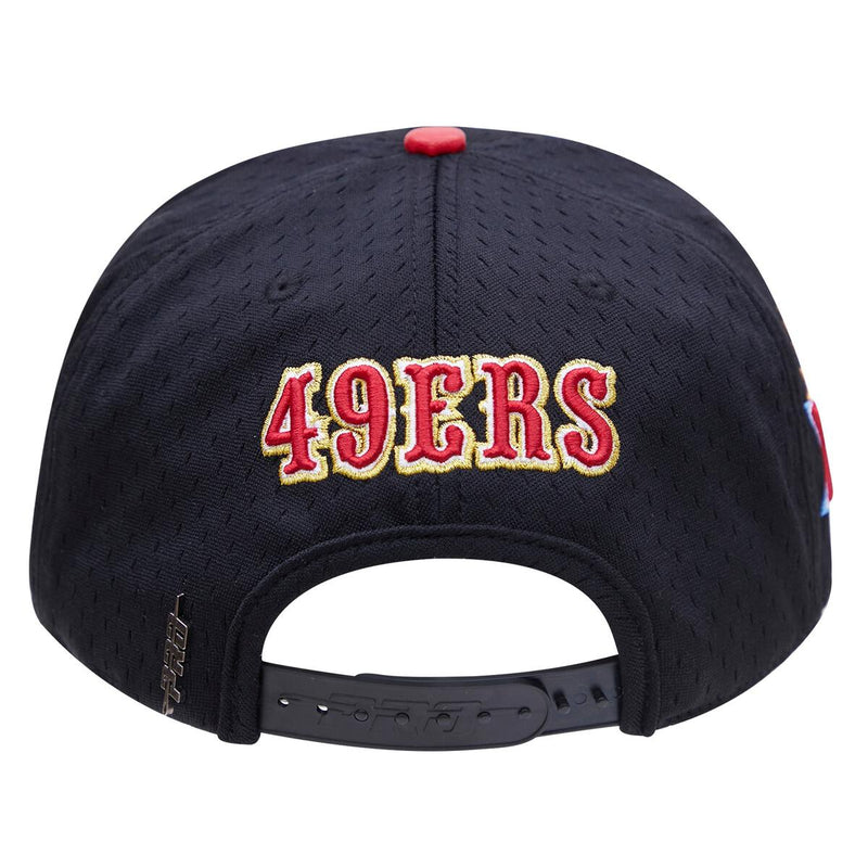 Pro Standard San Francisco 49ers Logo Mesh Snapback Hat (Black) FS4741786 - Fresh N Fitted Inc