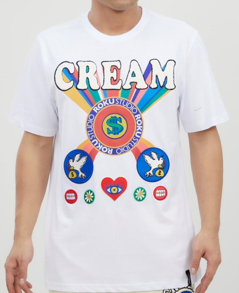 Roku Studio 'Cream' T-Shirt (White) RK1480831 - Fresh N Fitted Inc