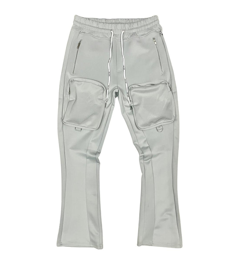 Motive Denim Cargo Stacked Track Pants (Light Grey) MT100 - Fresh N Fitted Inc