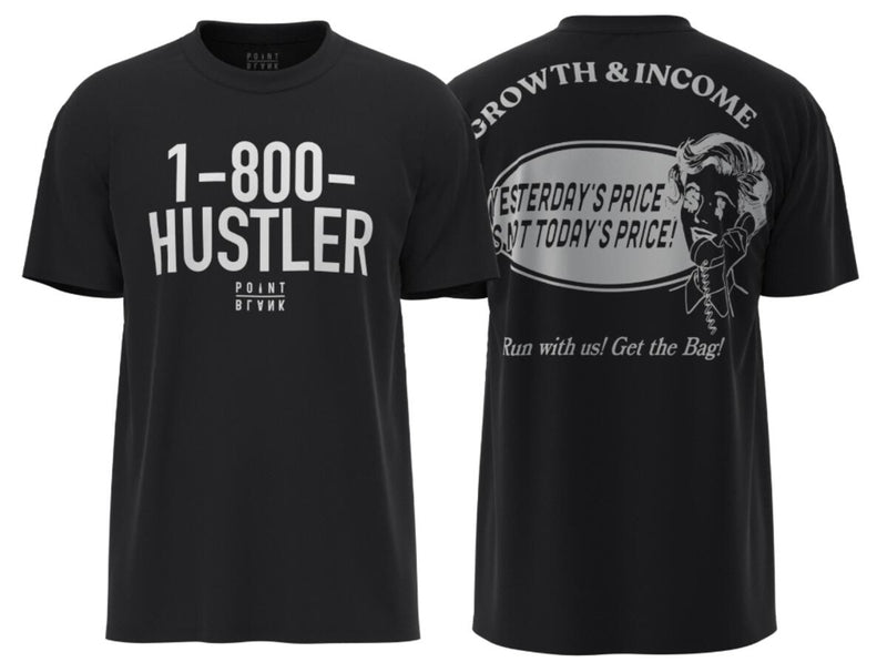 Point Blank '1-800-Hustler' T-Shirt (Black) - Fresh N Fitted Inc