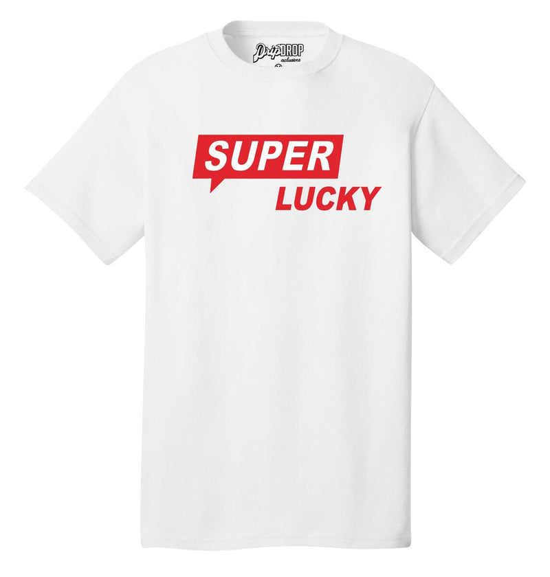 Drip Drop 'Super Lucky' T-Shirt (White) DM1154WH - Fresh N Fitted Inc