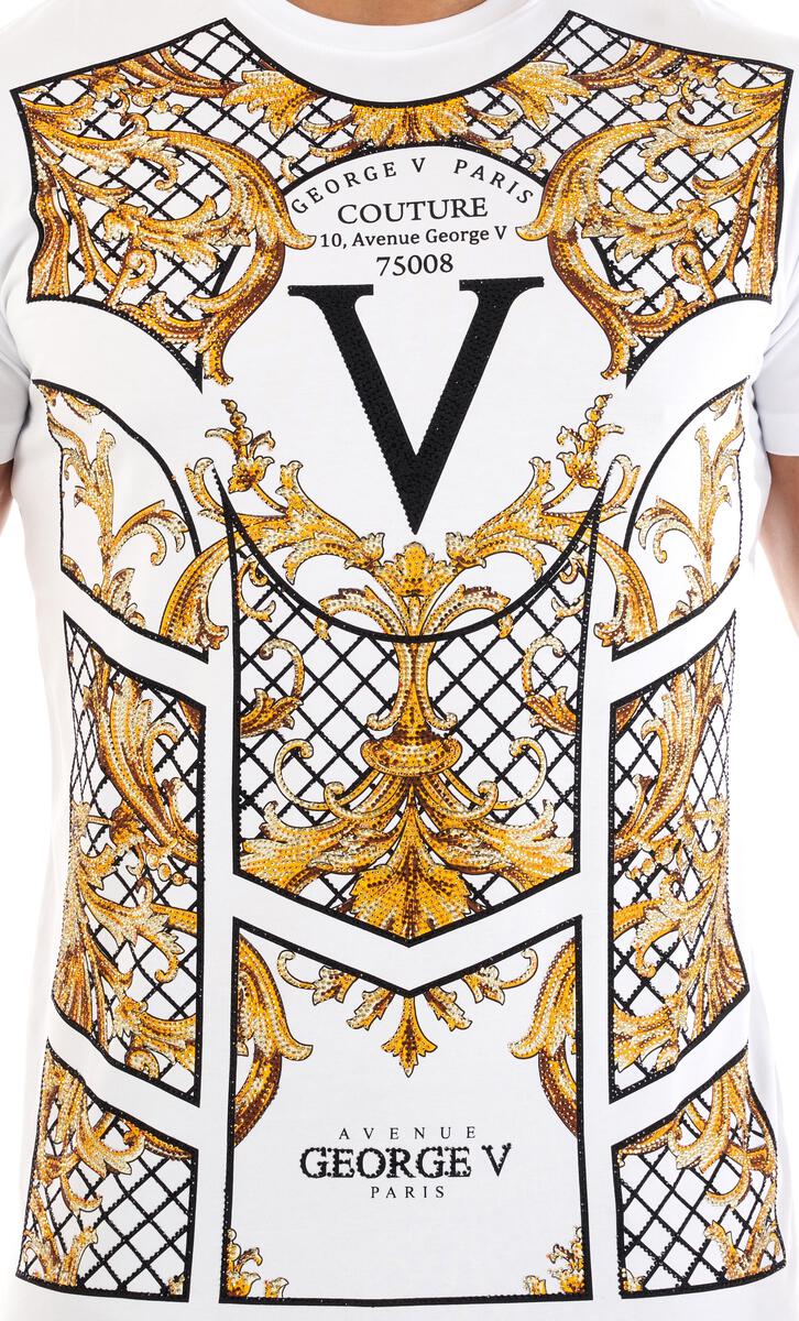 George V Paris ' GV Baroque' T-Shirt (White)  GV2395