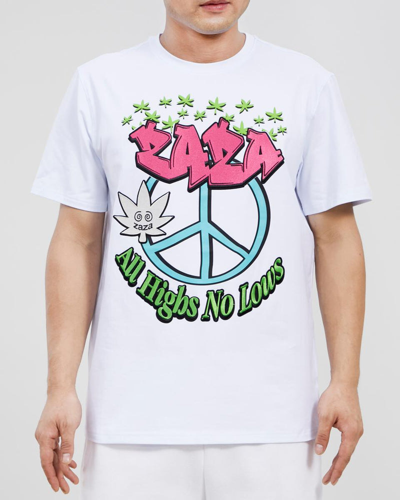 Zaza 'Peace, No Lows' T Shirt White ZA