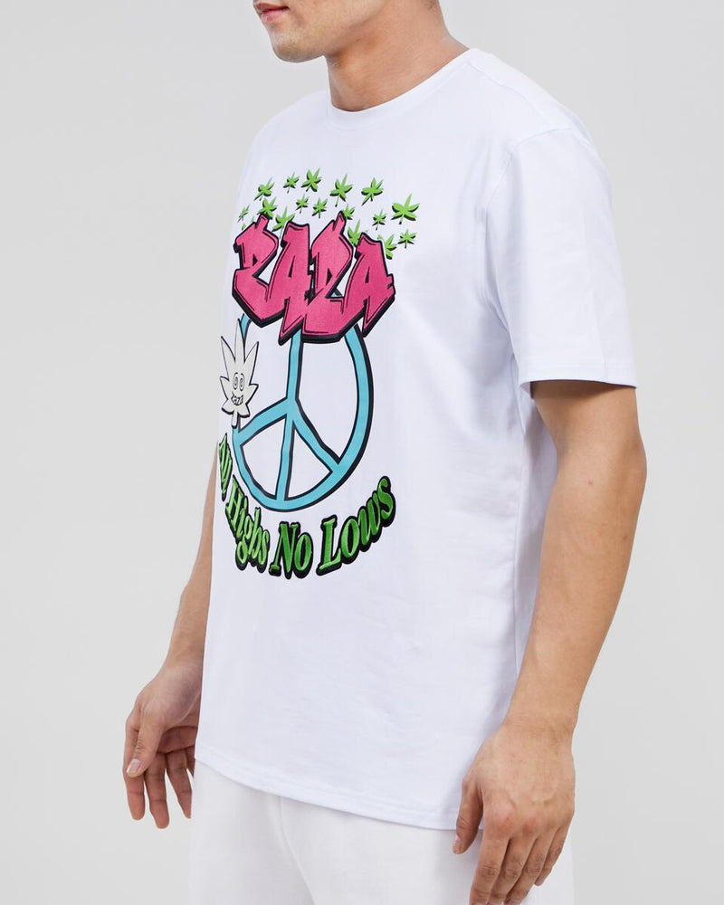 Zaza 'Peace, No Lows' T-Shirt (White) ZA1960021 - Fresh N Fitted Inc