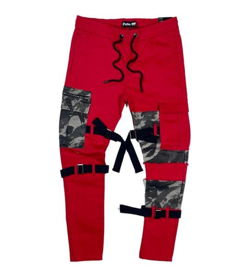 Motive Denim 'Cargo' Pants (Red) MG34S - Fresh N Fitted Inc