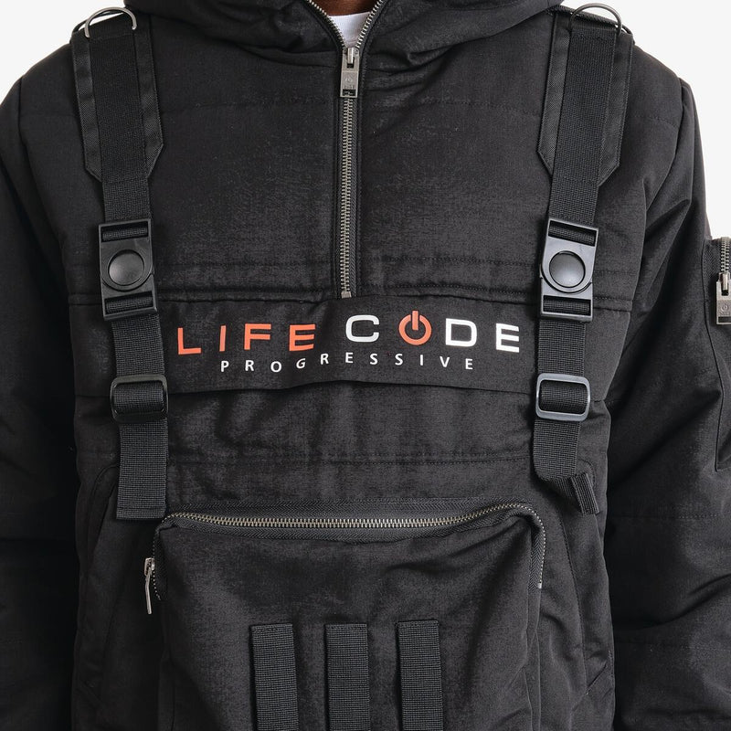 Life Code Windbreaker Jacket (Black) M