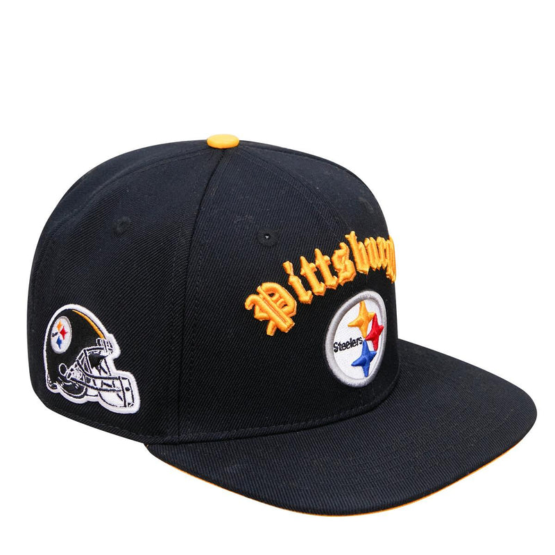 Pro Standard Pittsburgh Steelers Old English Logo Snapback Hat (Black) FPS742699 - Fresh N Fitted Inc