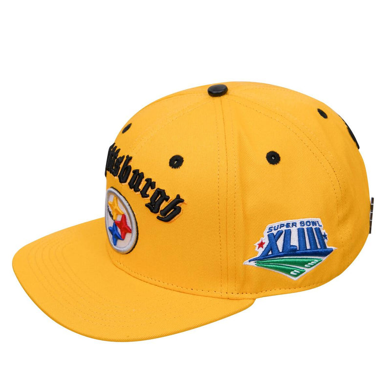 Pro Standard Pittsburgh Steelers Old English Logo Snapback Hat (Yellow) FPS742699