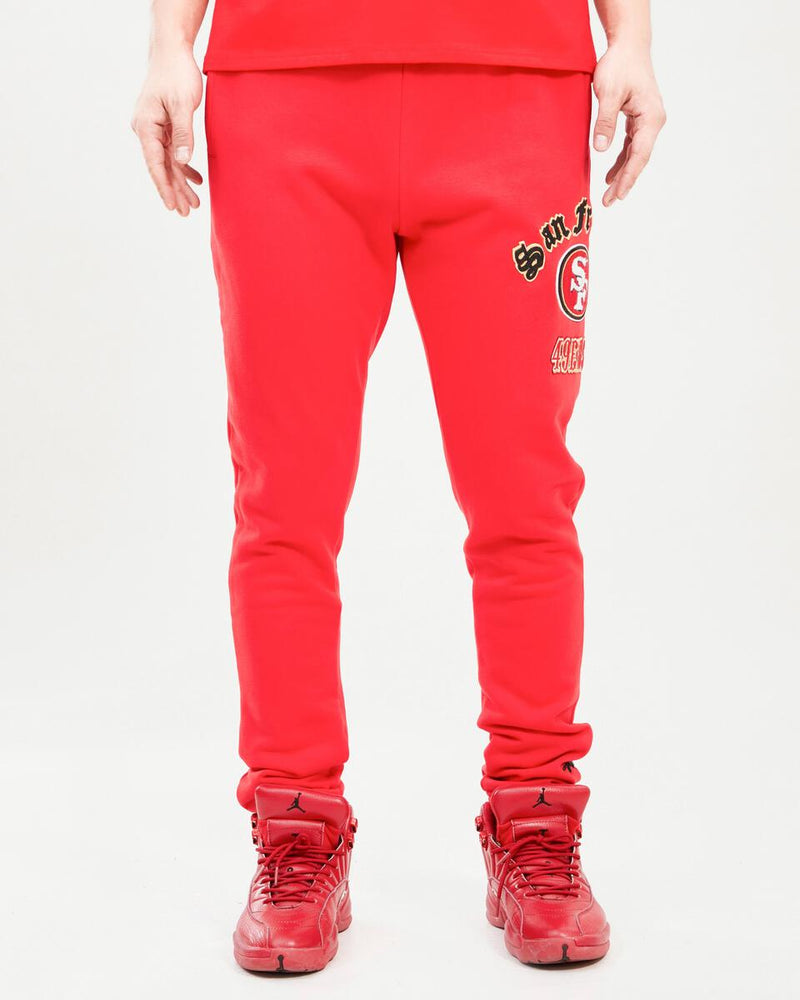 San Francisco 49ers Old English Logo Joggers (Red) FS4441952 - Fresh N Fitted Inc