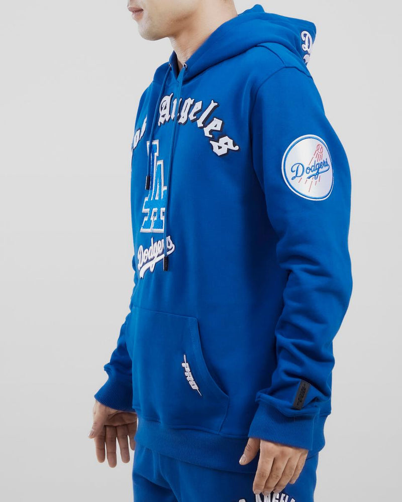 Pro Standard Los Angeles Dodgers Old English FLC PO Hoodie LLD533490 (Blue) - Fresh N Fitted Inc