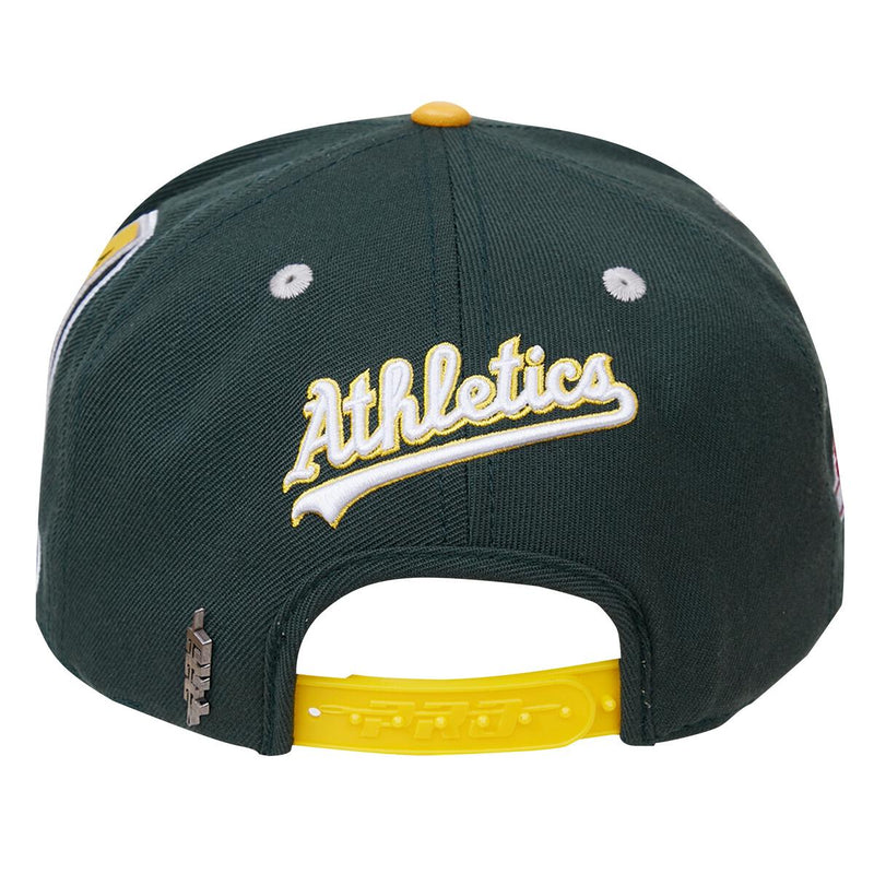 Pro Standard Oakland A's Old English Logo Snapback Hat (Green/Yellow) LOA735115 - Fresh N Fitted Inc