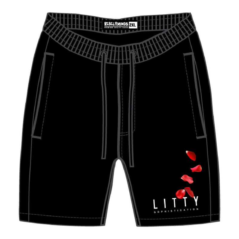 Rebel Minds 'Litty' Fleece Shorts (Black) 131-903 - Fresh N Fitted Inc