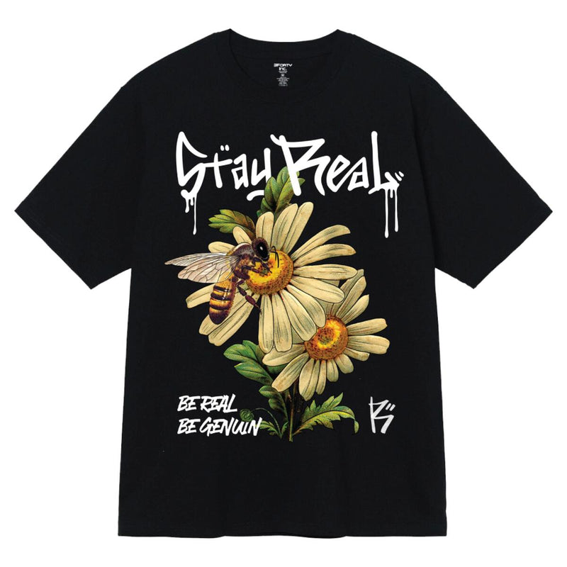 3Forty Inc. 'Stay Real' T-Shirt (Black) 3227 - Fresh N Fitted Inc