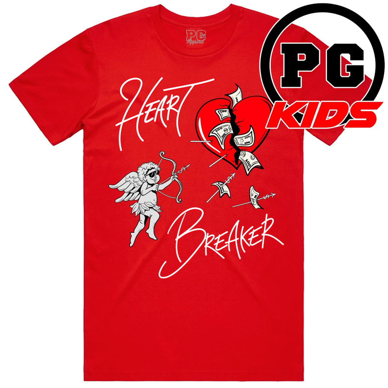 PG Apparel Kids 'Heart Breaker' T-Shirt (Red) HB800 - Fresh N Fitted Inc