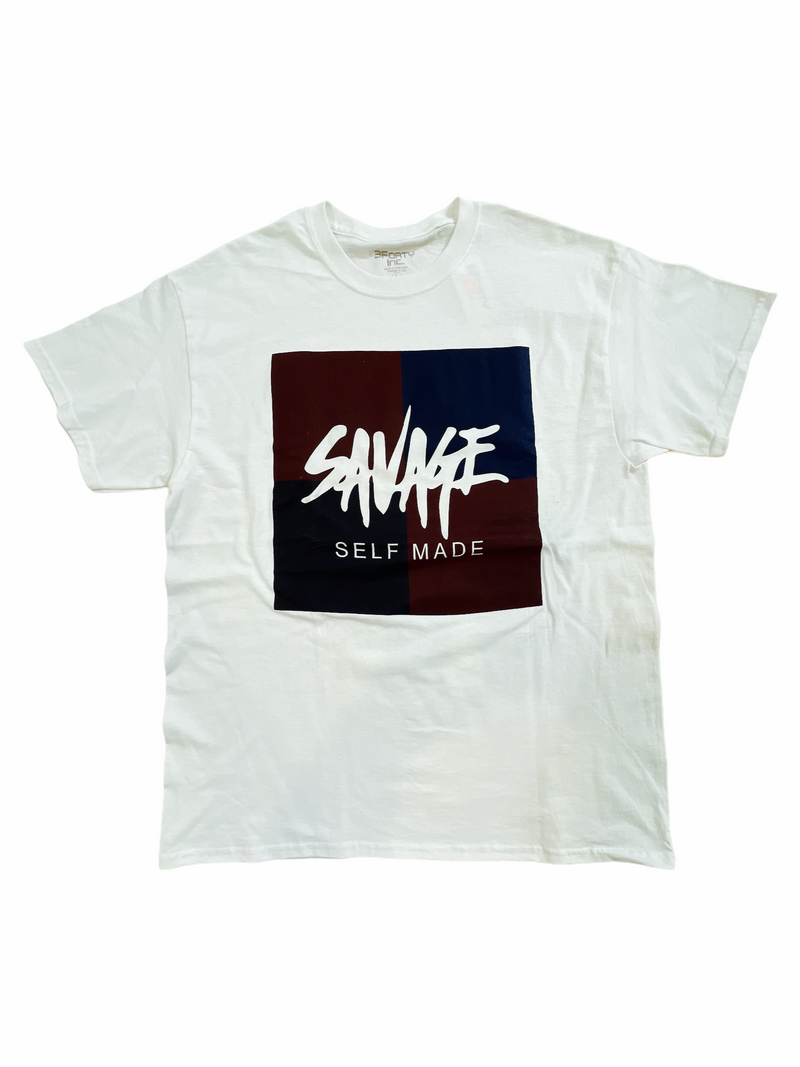 3Forty Inc. 'Self Made Savage' T-Shirt (White/Blue) - Fresh N Fitted Inc