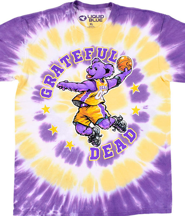 Grateful Dead 'Hoops Bear' Tie-Dye T-Shirt (Purple/Yellow) - Fresh N Fitted Inc