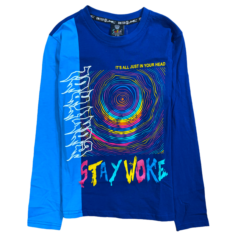 Switch Kids 'Stay Woke' Longsleeve T-Shirt (Navy) SF0155K - Fresh N Fitted Inc