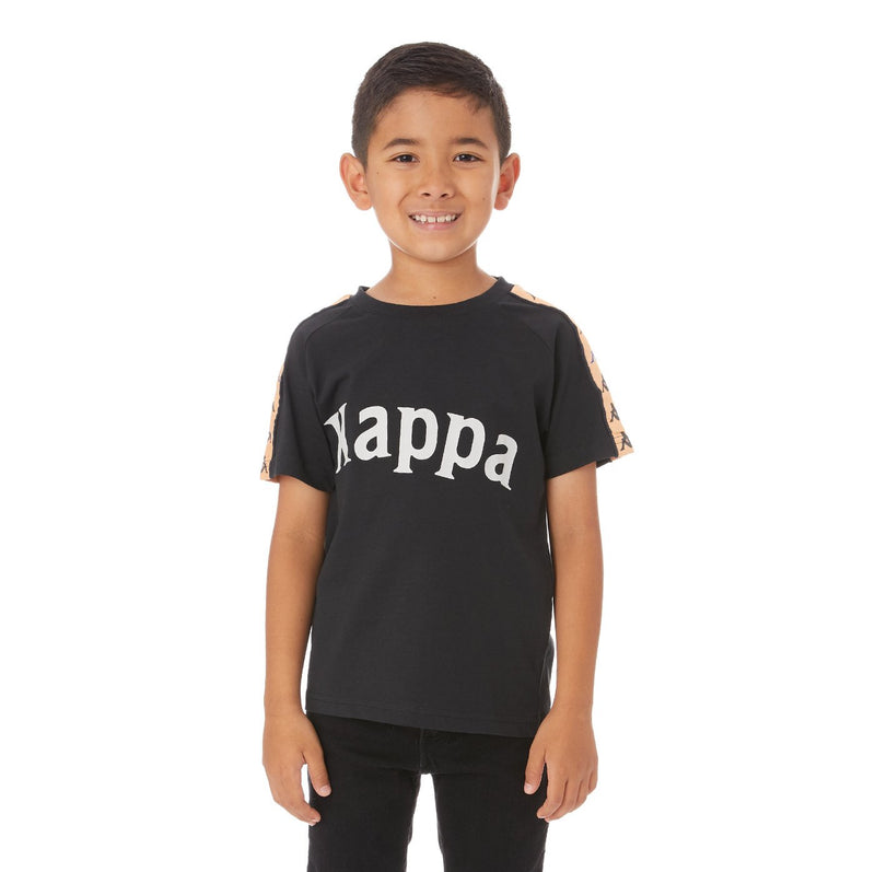 Kappa Kids '222 Banda Deto' T-Shirt (Black/Salmon) 3113L5W - Fresh N Fitted Inc