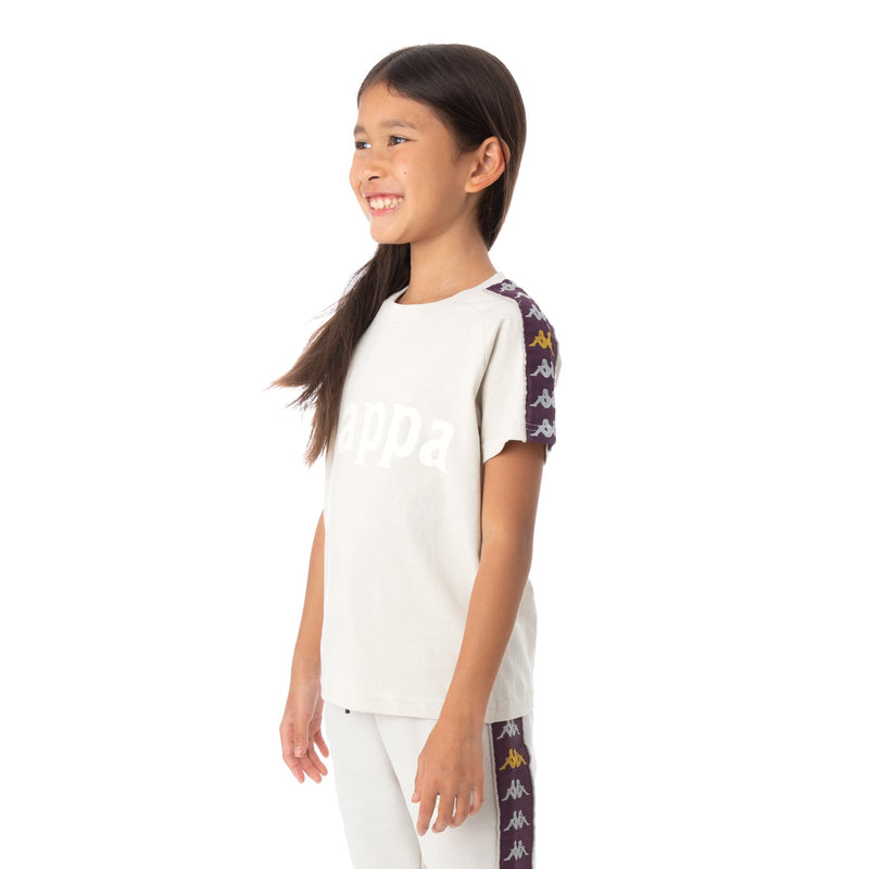 Kappa Kids '222 Banda Deto' T-Shirt (Grey/Purple) 3113L5W