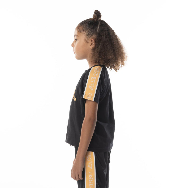Kappa Kids 'Logo Tape Avirec 2' T-Shirt (Black/Smoke Orange) 311B7CW - Fresh N Fitted Inc