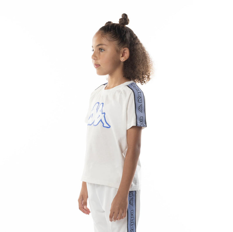 Kappa Kids 'Logo Tape Avirec 2' T-Shirt (White/Blue) 311B7CW