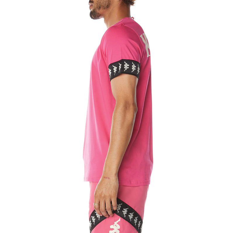 Kappa 222 Banda Niji 2 T-Shirt (Fuchsia Pink-White Antique-Black Smoke) 321E7EW - Fresh N Fitted Inc