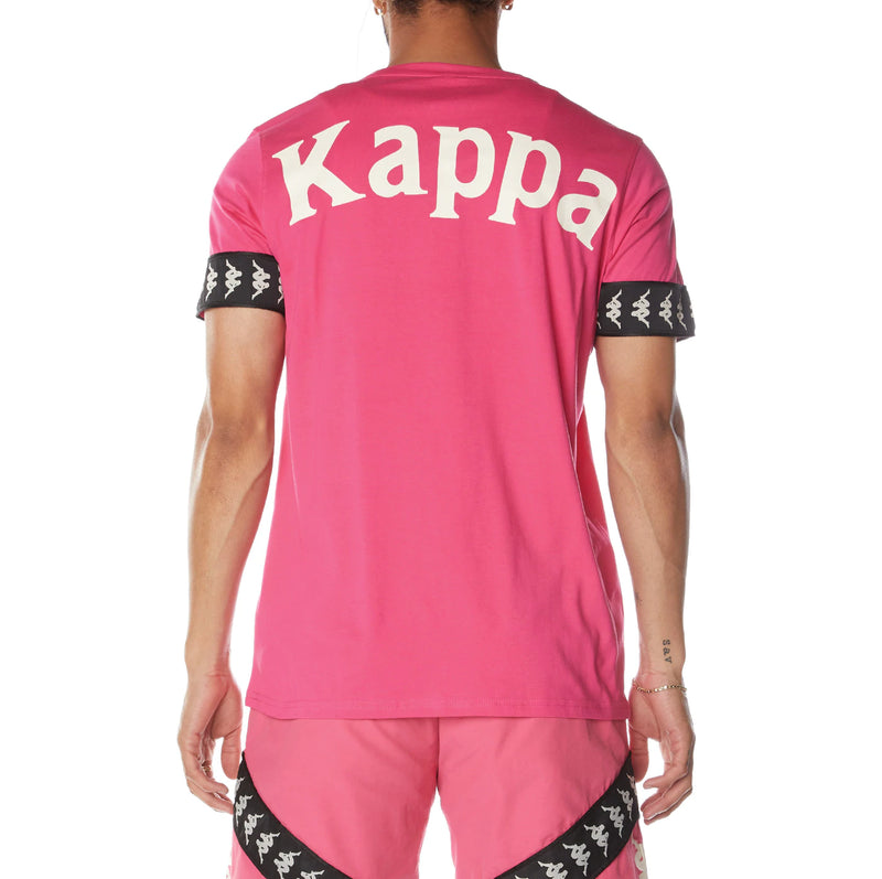 Kappa 222 Banda Niji 2 T-Shirt (Fuchsia Pink-White Antique-Black Smoke) 321E7EW
