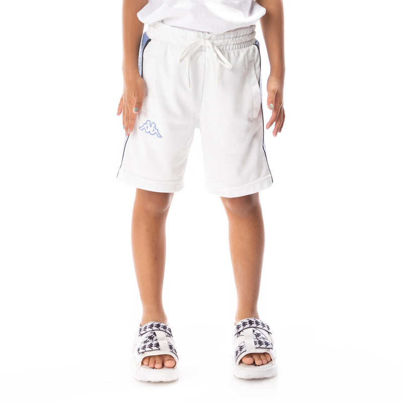 Kappa Kids 'Logo Tape Aedi 2' Shorts (White/Blue) 331463W - Fresh N Fitted Inc