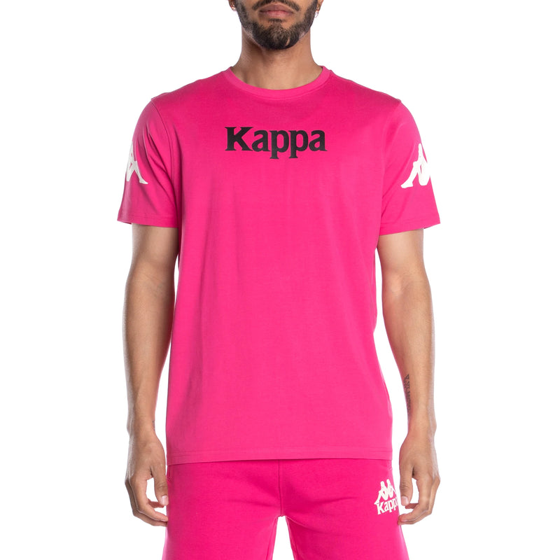 Kappa Authentic Paroo T-Shirt (Fuchsia Pink-White Antique-Black Smoke) 34155EW - Fresh N Fitted Inc