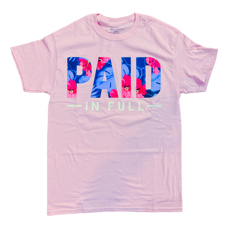 3Forty Inc. 'Paid In Full Flower' T-Shirt (Pink) 8309 - Fresh N Fitted Inc