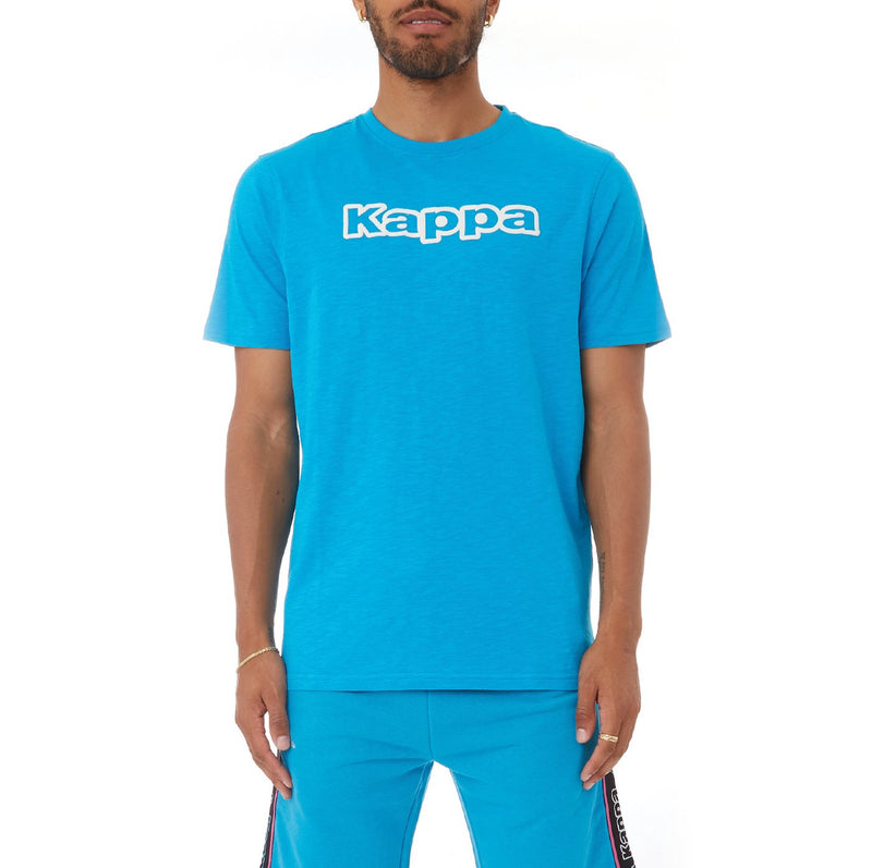 Kappa 'Logo Tape Cabal' T-Shirt (Turquoise/White) 37153LW
