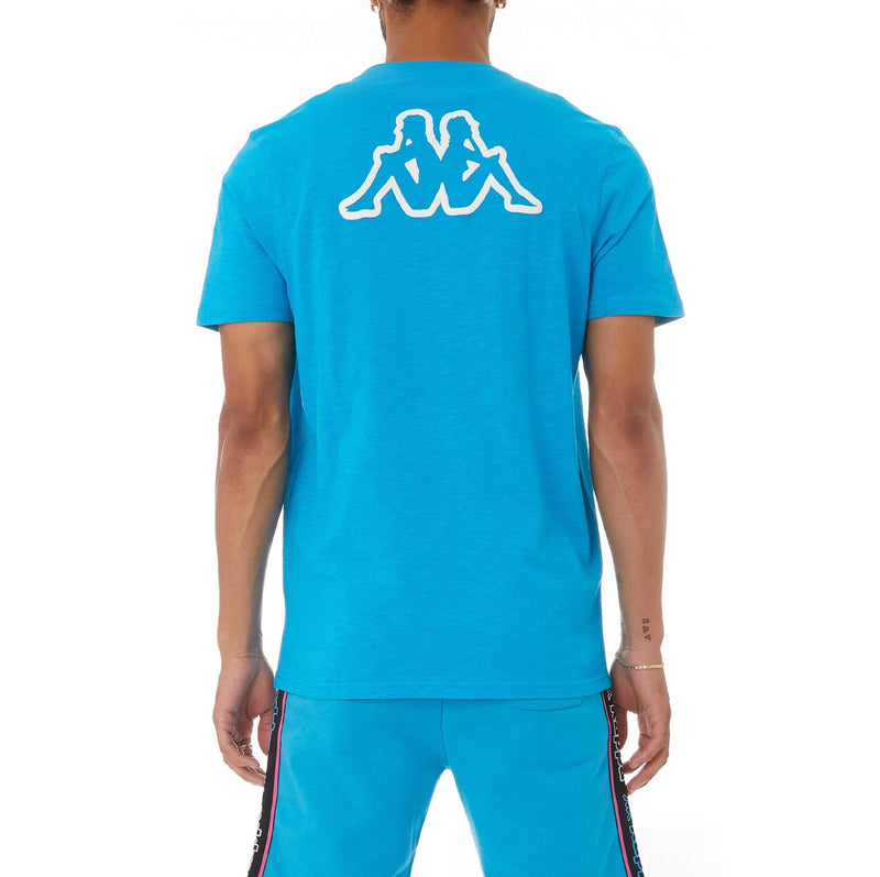 Kappa 'Logo Tape Cabal' T-Shirt (Turquoise/White) 37153LW - Fresh N Fitted Inc