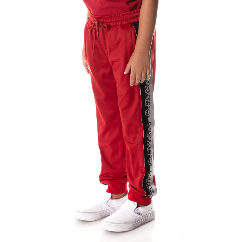 Kappa Kids 'Logo Tape Dalic' Trackpants (Red/Grey) 371C2EW - Fresh N Fitted Inc
