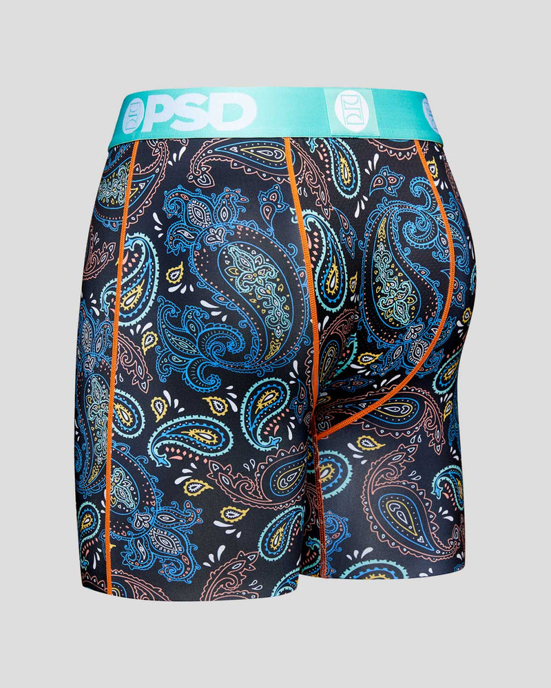 PSD 'Paisley Park' Boxers (Black) 422180031 - Fresh N Fitted Inc