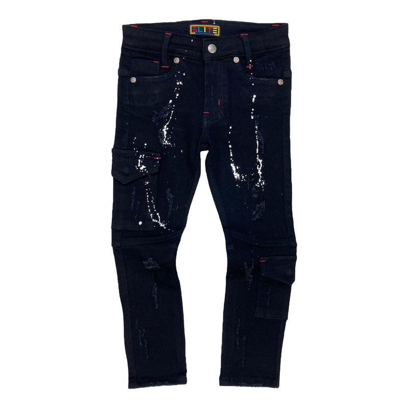 Elite Denim Kids 'Unfazed' Premium Cargo Jeans (Black) 583-JR