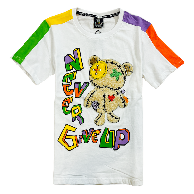 Switch Kids 'Never Give Up' T-Shirt (White) SF1009K - Fresh N Fitted Inc