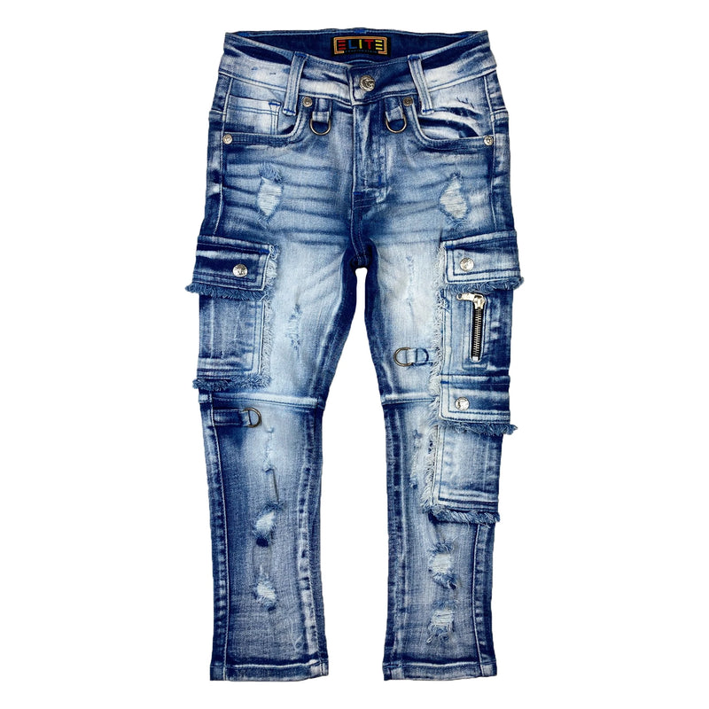 Elite Denim Kids 'Double Pocket' Jeans (Blue) 614-JR - Fresh N Fitted Inc