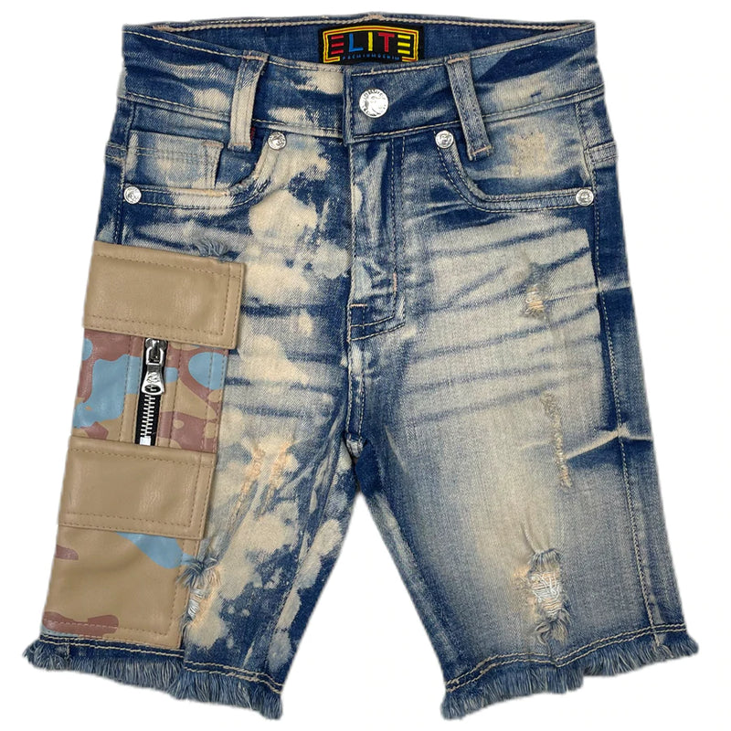 Elite Denim Kids 'Desert Camo 'Denim Shorts 632-JR - Fresh N Fitted Inc